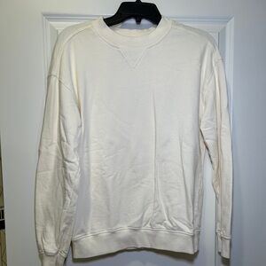 Goodfellow & Co Cream Crewneck Sweater with Ribbed Cuffs